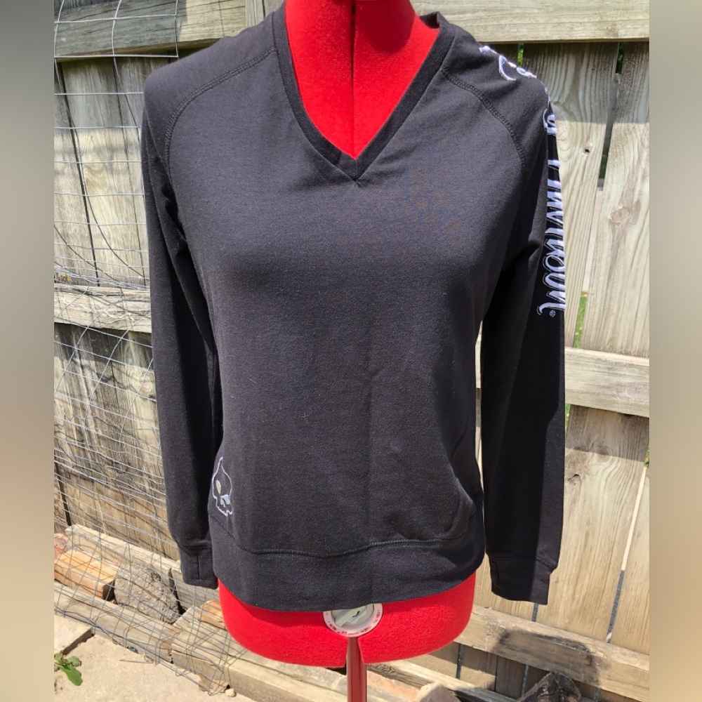 Harley-Davidson Black Long Sleeve TSHIRT with White Embroidered Logo